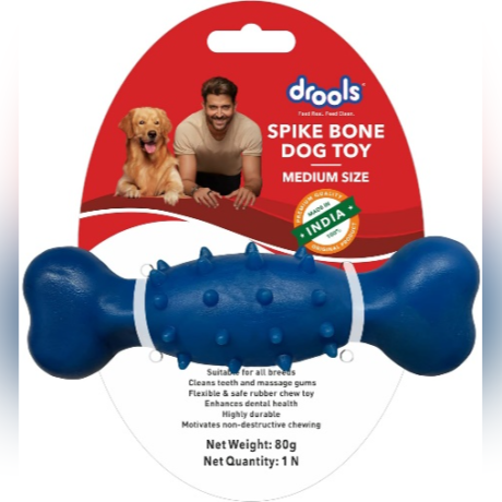 Drools Non- Toxic Rubber Spike Bone Dog Toy