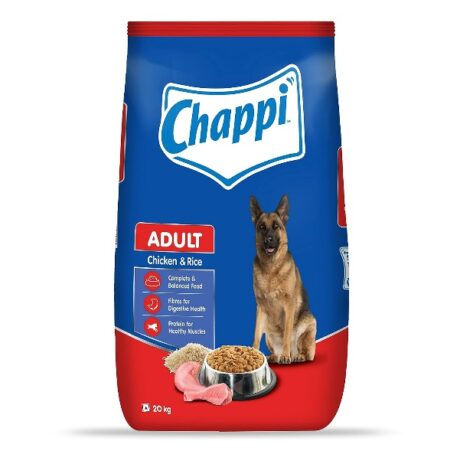 Chappi Adult Dry Dog Food, Chicken & Rice Flavour, 20kg Pack
